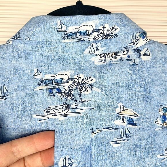 Mirto Spain Button Down Shirt Blue Cotton Nautical Print Size Men’s XXL NWOT - Picture 9 of 15